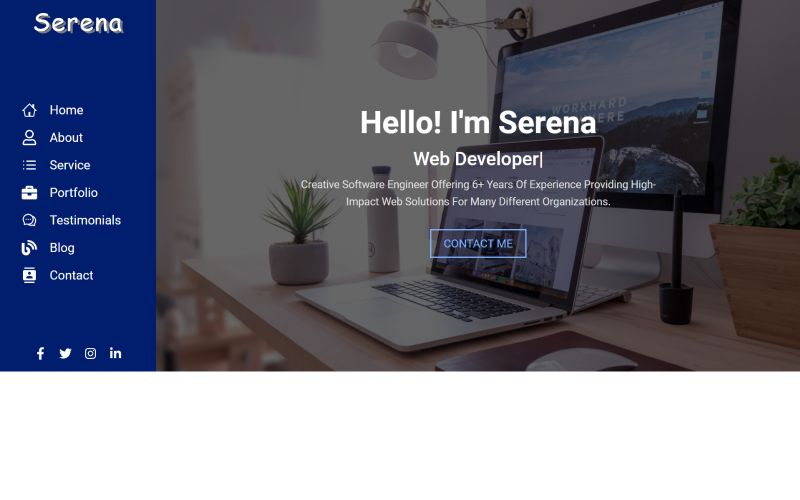 Serena - HTML-шаблон веб-сайта React для личного портфолио