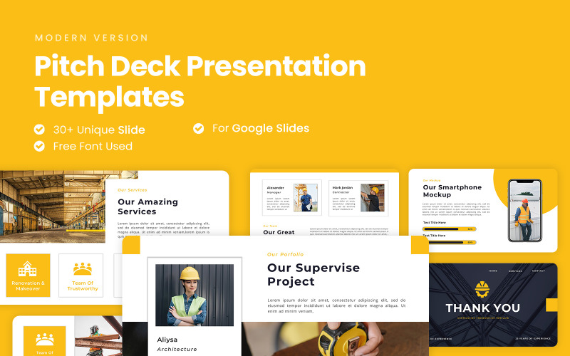 Supervise – шаблон Google Slides для будівництва та промисловості