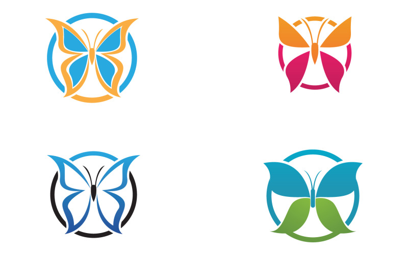 Бабочка значок логотип вектор красоты V17