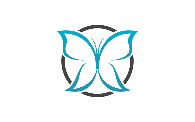 Bellezza di vettore di logo dell'icona della farfalla V14