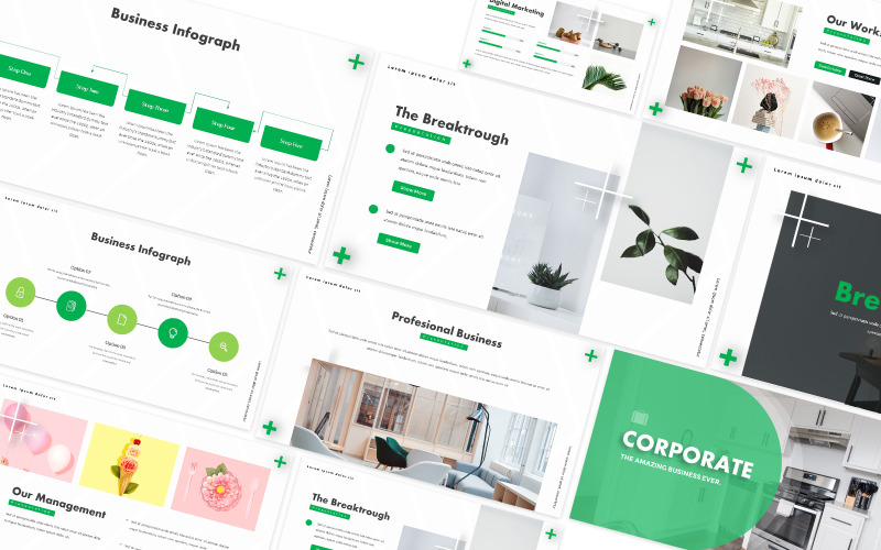 Corporate Business Green Google Slides Template