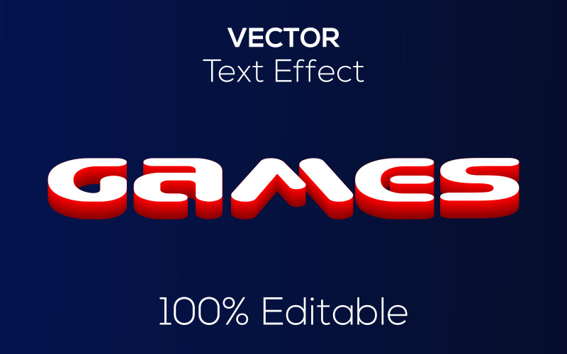 3D hry | Moderní 3D hry vektorový textový efekt