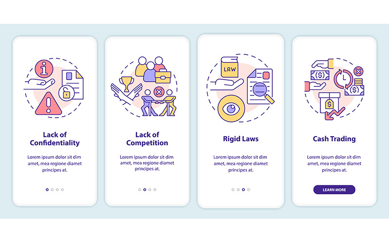 合作社入职移动应用程序屏幕的缺点