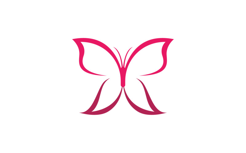Icona farfalla Logo vettoriale bellezza V5