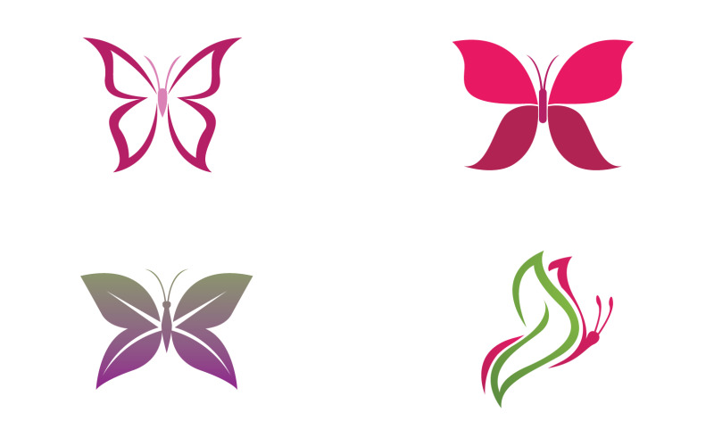 Icona farfalla Logo vettoriale bellezza V9