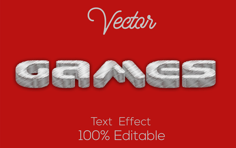Jogos 3D | Modelo de Efeito de Texto Vetorial de Jogos 3d Modernos