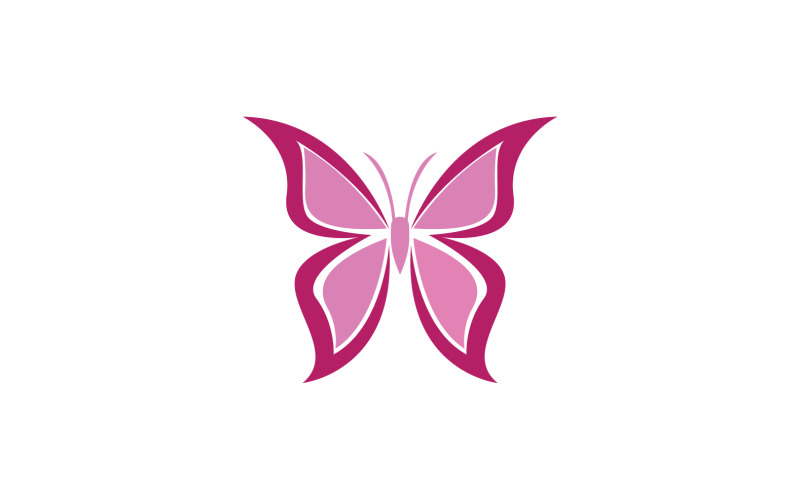 Papillon Icône Logo Vecteur Beauté V1