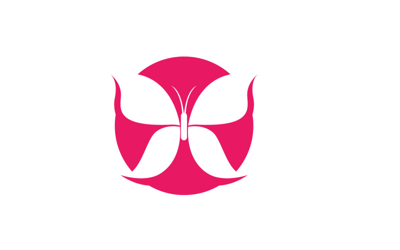 Papillon Icône Logo Vecteur Beauté V22