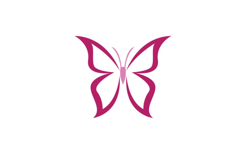 Papillon Icône Logo Vecteur Beauté V3