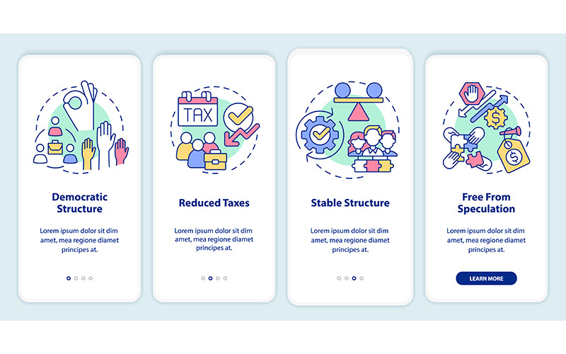 Переваги Co-ops Onboarding Mobile App Screen