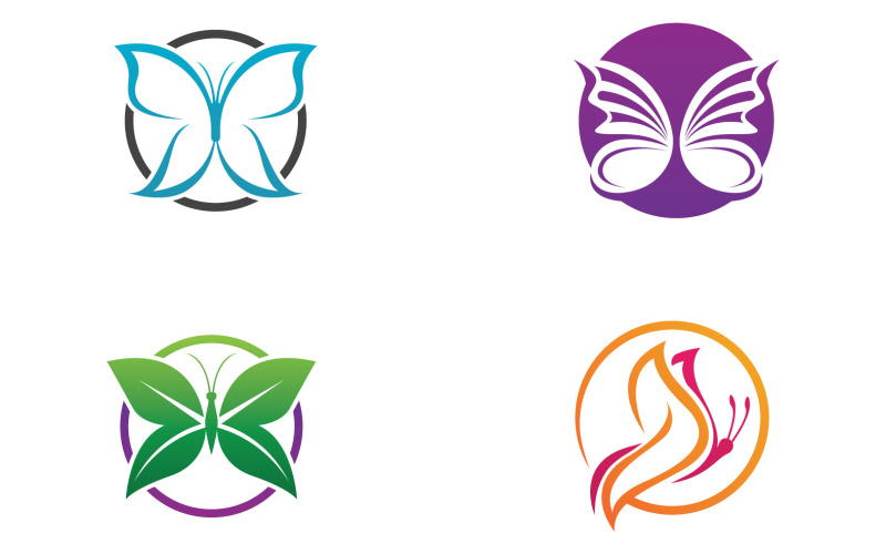 Vlinder Pictogram Logo Vector Schoonheid V18