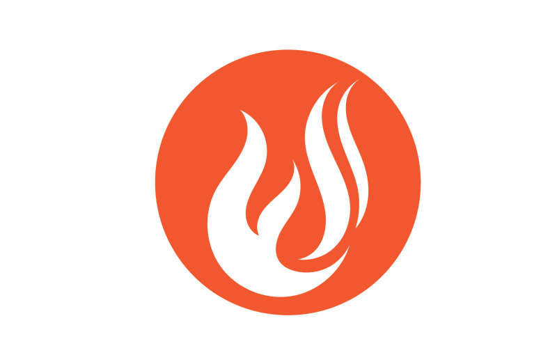 Flamme Feu Logo Icône Symbole Chaud V24