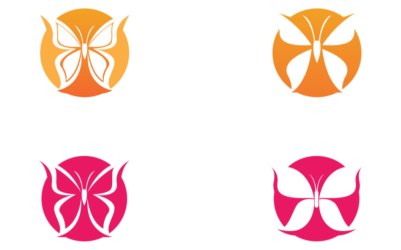 Icona farfalla Logo vettoriale bellezza V26