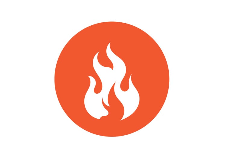 Llama Fuego Logo Icono Símbolo Caliente V17