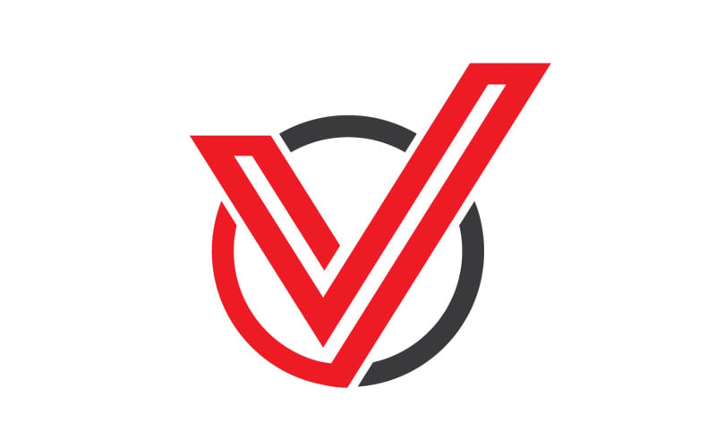 V brev initial affärsmall Design vektor V8