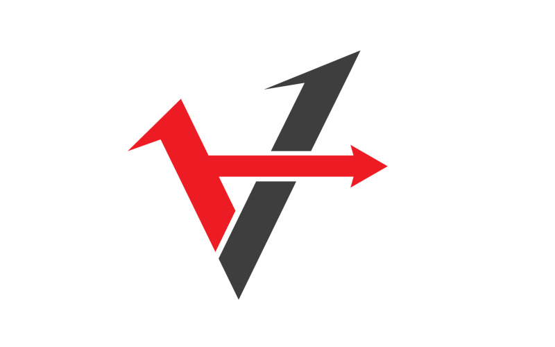 V brief eerste zakelijke sjabloonontwerp Vector V4