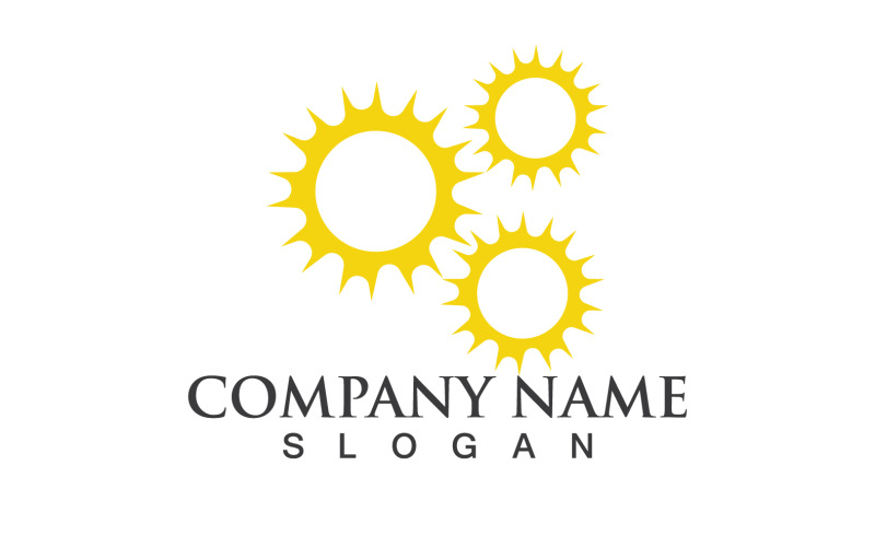 Zon Logo Illustratie Pictogram Vector Sjabloon V5