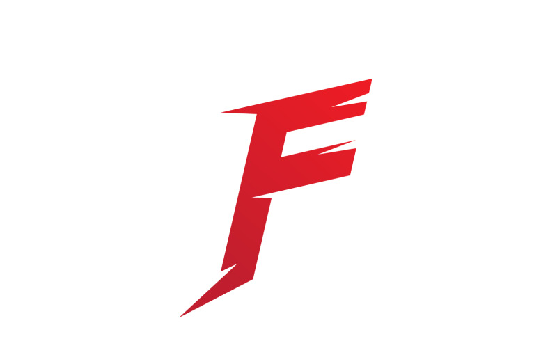 F Lettera iniziale Icona Logo Illustrazione Design Vector V1