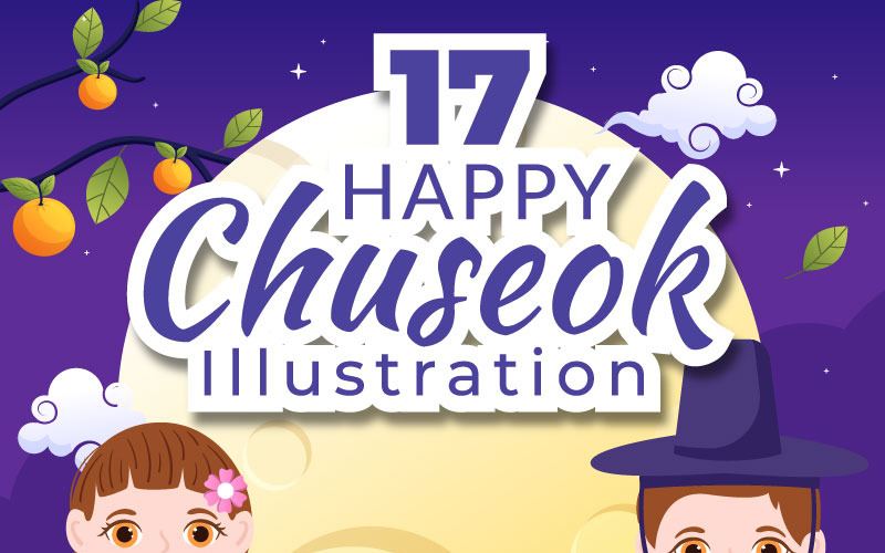 17 Boldog Chuseok napot rajzfilm illusztráció