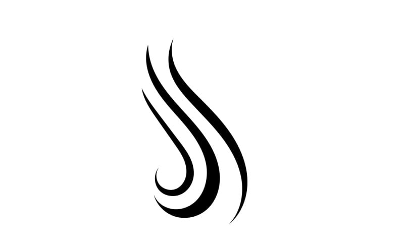 Hairwave Black Wave  Logo Vector Illustration Design V13
