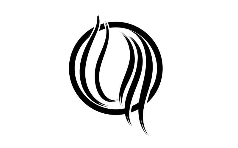 Hairwave Black Wave Logo Vector Illustration Design V3