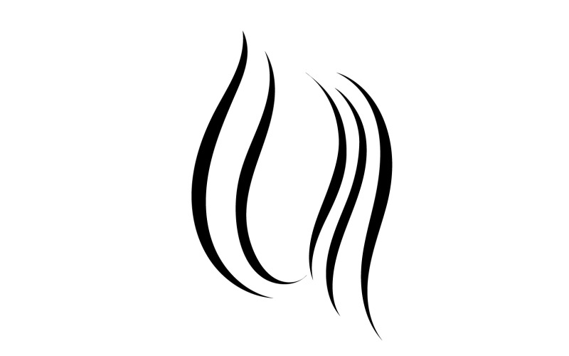 Hairwave Czarna Fala Logo Wektor Ilustracja Projekt V10