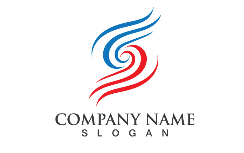 S Red And Blue Line Business Letter Vector Logo V1