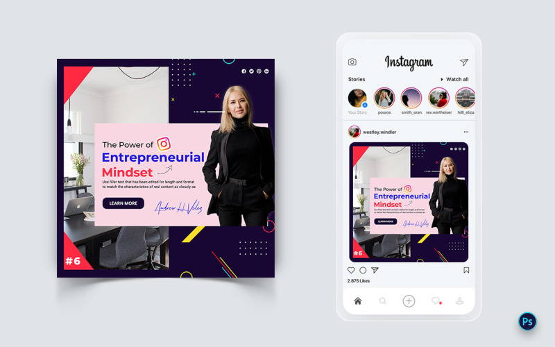 Modello di progettazione di post sui social media per la promozione dei servizi aziendali-26