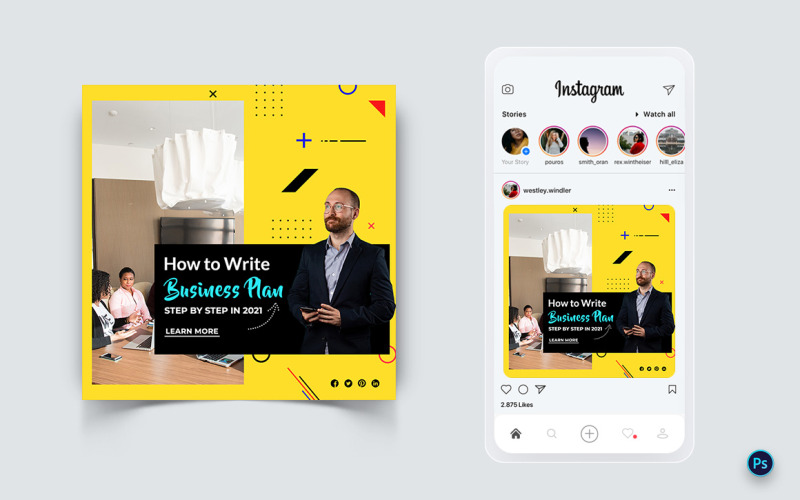 Modello di progettazione di post sui social media per la promozione dei servizi aziendali-27