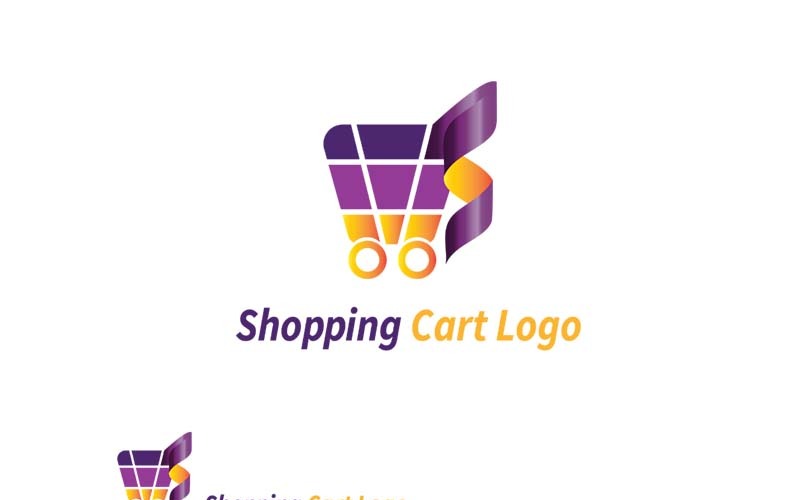Einkaufswagen-Logo mit mehreren Farben