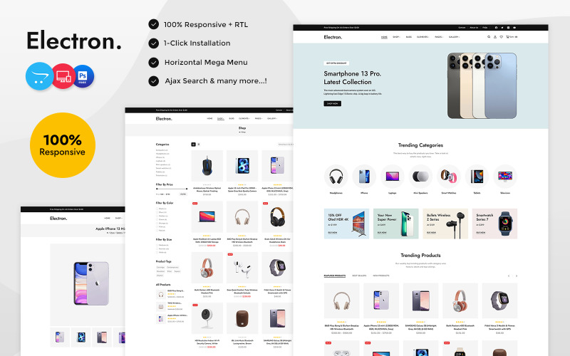 Electron - 电子和计算机多用途 OpenCart 响应式主题