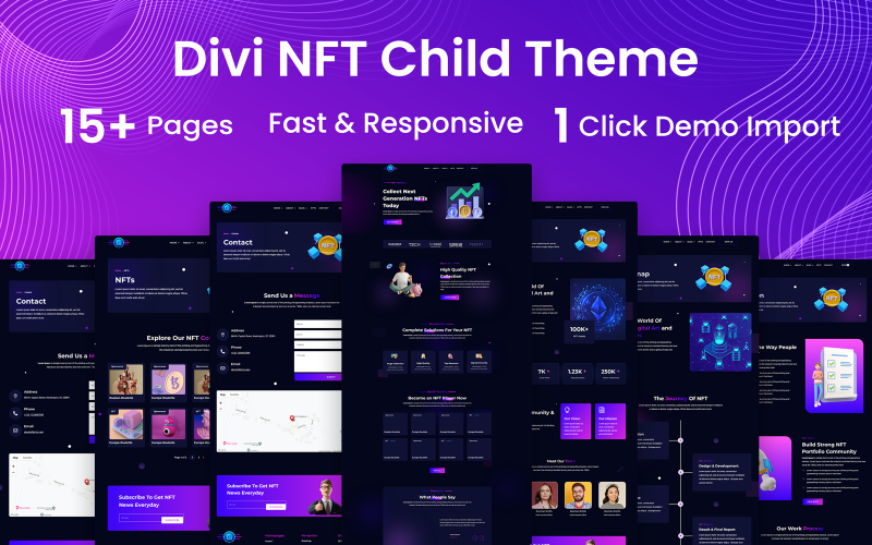 NFT Crypto WordPress Divi barntema