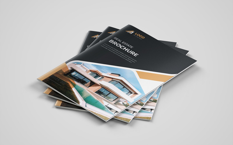 Design del layout del modello di brochure aziendale multipagina blu minimo