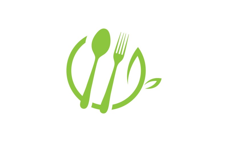 Modelo de design de logotipo de vetor de comida saudável V1