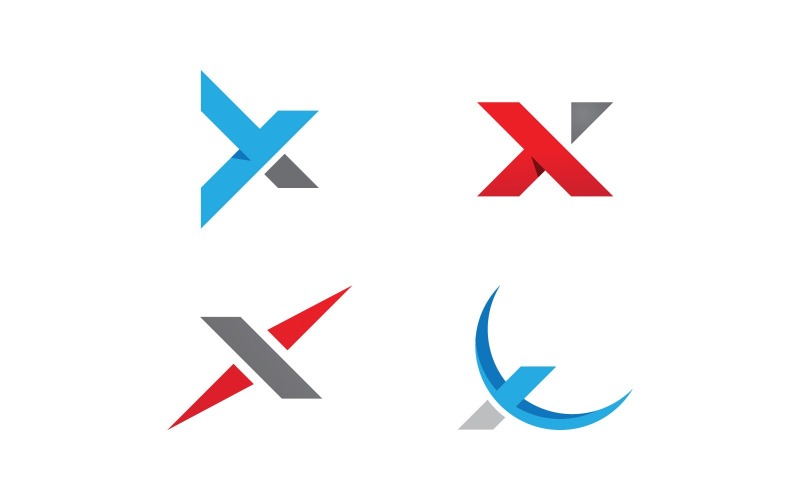 Modelo de design de logotipo de vetor de letra X V7