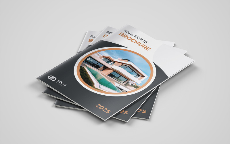 Vállalati minimalista üzleti bifold prospektussablon egyszerű stílussal és modern elrendezéssel