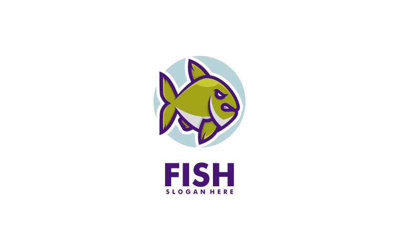 Fish Simple Mascot Logó sablon