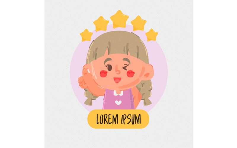 Ingyenes termékértékelés lány ikon logó illusztrációval