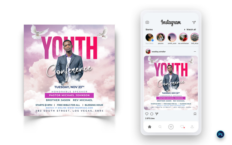 Kirche Rede Motivation Social Media Post Design Vorlage-08