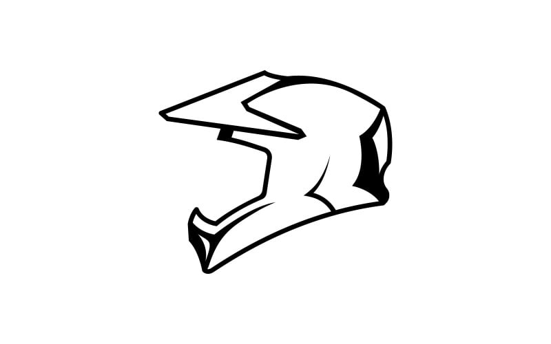 Modèle de conception de logo vectoriel de casque de moto V3