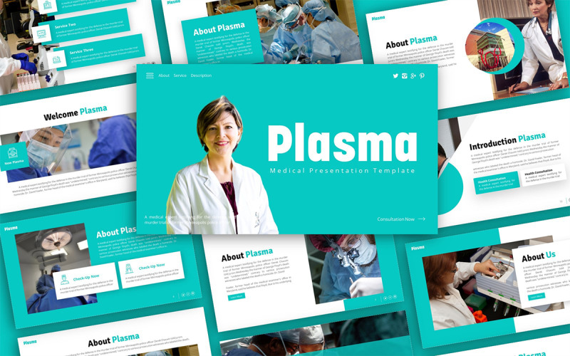 Modello di presentazione di PowerPoint multiuso medico al plasma