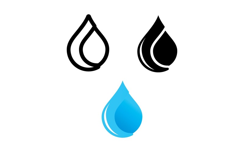 Modelo de logotipo de gota de água Vector Design de ícone de água V16