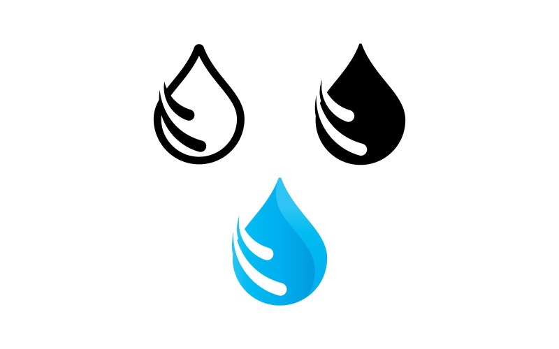 Modelo de logotipo de gota de água Vector Design de ícone de água V7