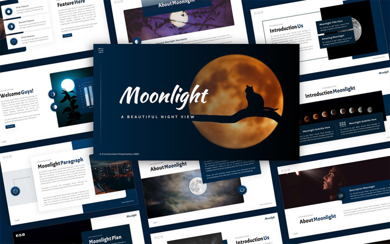 Moonlight Environment Mehrzweck-PowerPoint-Präsentationsvorlage