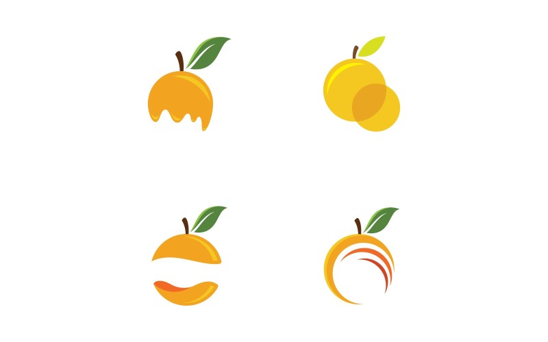 Orange färsk frukt vektor logo designmall V5