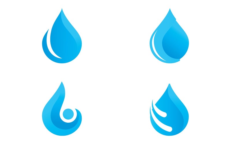 Plantilla de logotipo de gota de agua Diseño de icono de agua vectorial V17