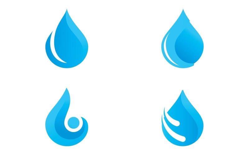 Water Drop Logo Template  Vector Water Icon Design V17