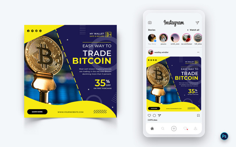 CryptoCurrency Service Social Media Post Design-Vorlage-06