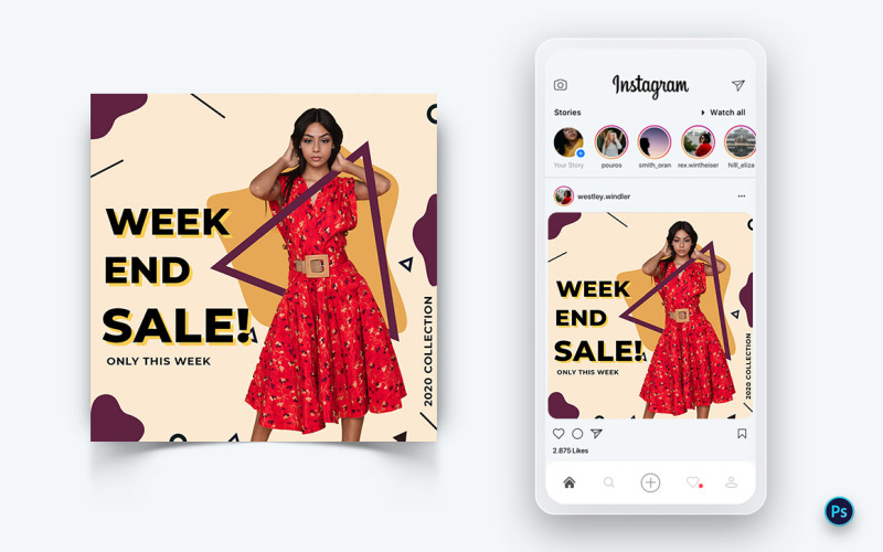 Fashion Sale Promotion Social Media Post Design Mall-07