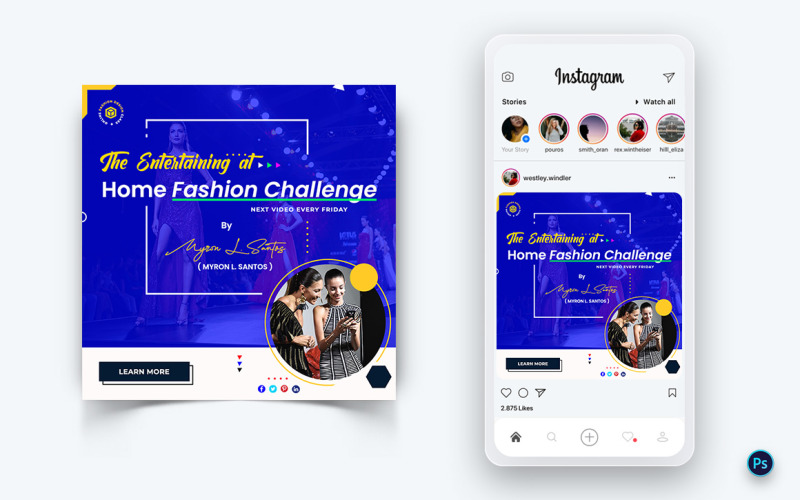 Fashion Sale Promotion Social Media Post Design Template-13